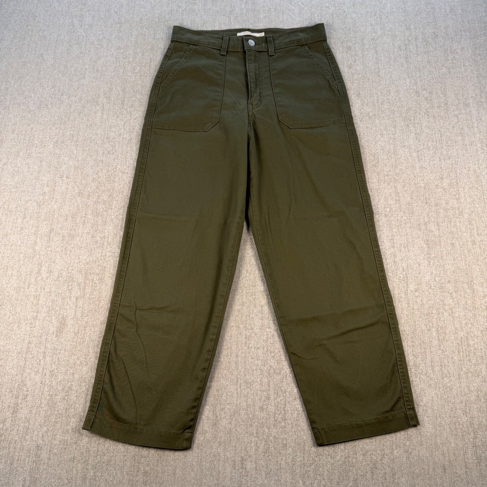 Levi's Utility Pants Womens 27 Olive Green High Rise Straight Leg A7543-0001